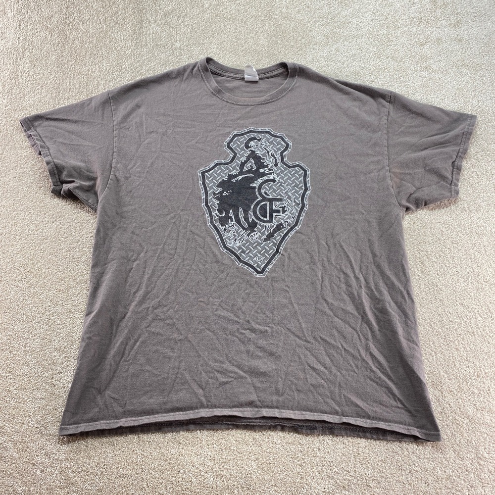 Gildan Heavy Cotton Shirt Mens XL Graphic Tee Short Sleeve Crew Neck Bull Riding